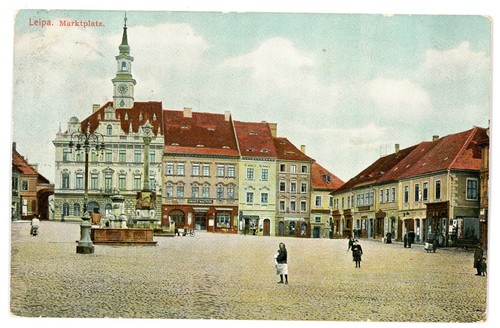 Leipa marktplatz 1907 - ak,