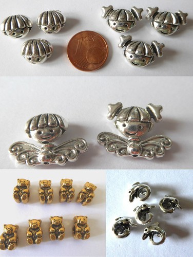 10x perlen metall mädchen - perlen,