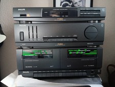 Philips HiFi-Anlage: Tuner, Verstärker und Doppelkassettendeck, 80er Jahre RETRO