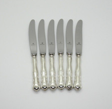 6 Obstmesser WILKENS 800er Silber CHIPPENDALE Vorspeisemesser Bremen 1A Zustand