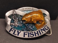Buckle/Gürtelschnalle FLY FISHING, Vintage 80/90er, Buckles of America BOA