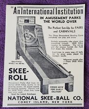 Vintage National Skee-Ball Co. Coney Island Arcade Spiel Werbung - Skee-Roll