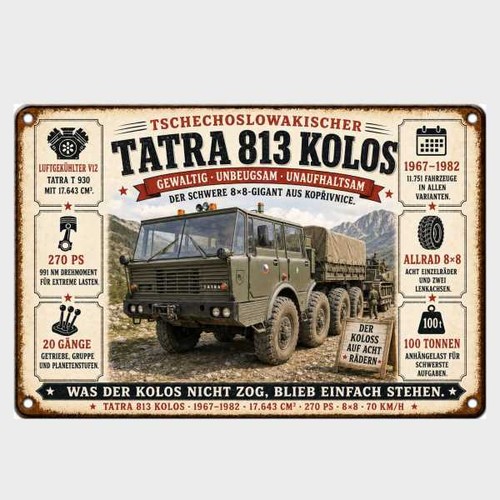 Blechschild tatra 813 kolos - blechschild,