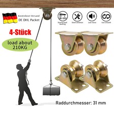 4x Umlenkrollen Für Seile V-Nut Rollenrad Umlenkrolle Stahl Seilrollen Drahtseil
