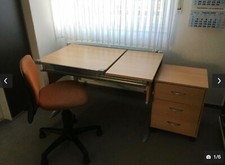 Jugendschreibtisch Kettler Buche mit Container und Bürostuhl guter Zustand!