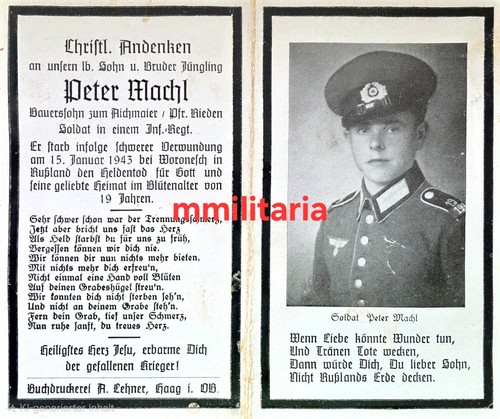 Sterbebild wwii grenadier - sterbebild,
