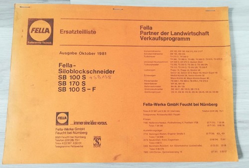 Ersatzteilliste fella - ersatzteilliste,