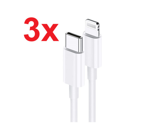20w apple ladekabel usb c - 3x,