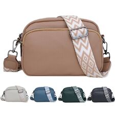 Crossbody Bag Damen Leder Breiter Gurt Handtasche Umhängetasche Taschen Satchel