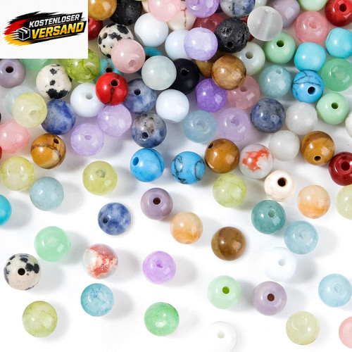 Bunte naturstein perlen mm - bunte, naturstein-perlen