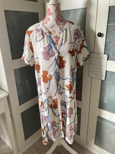 Kaffe kleid weiß mit - gr,
