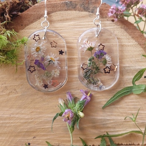 Statement earrings real - real, flower