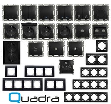 Steckdose Unterputz Schwarz Wandschalter Lichtschalter Rahmen Vertikal Dimmer