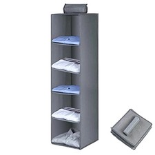 AiQInu Hängender Kleiderständer mit 5 klappbaren Einlegeböden