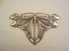 SCHMETTERLING LIBELLE JUGENDSTIL ART NOUVEAU ANSTECK-NADEL BROSCHE SILBER METALL