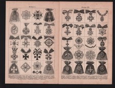 Lithografie 1893: Orden I-IV