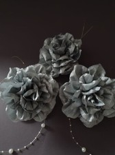 Krepprosen Silber 25 Stück