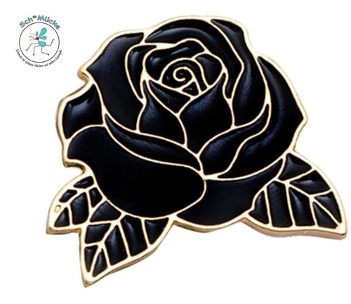 Anstecker schwarze rose - anstecker,