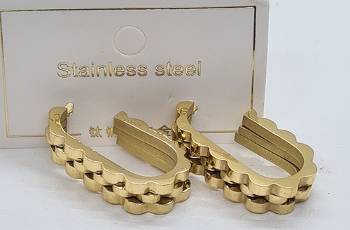Edelstahl creolen gold und - edelstahl, in