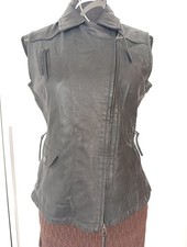 BLAUMAX Weste Damen Leder ärmellose Jacke weste Kostümweste Gr. S,TOP