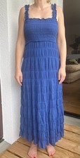 Neu Kleid Max Studio Blau Gr. S Maxikleid Bodenlang Baumwolle