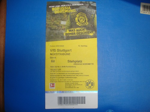 Ticket bvb dortmund vfb - 21/22,