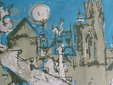 Willi Ulfig, Regensburg, Serigraphie " Winterlandschaft " sign. numm. 1966