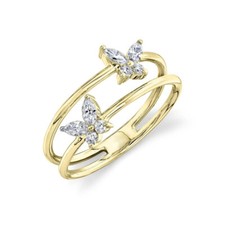 Diamant schmetterling ring 14k - schmetterling,