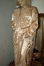 Seidenglatter RINGELLA Satin Negligee - Mantel Morgenmantel GOLD Gr. L