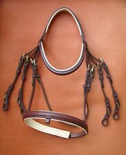 Kandarenzaum Kandare braun Stirn Diamond Nase champagner Schnallen gold Warmblut