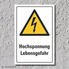 Schild "Hochspannung", DIN ISO 7010, 3 mm Alu-Verbund  