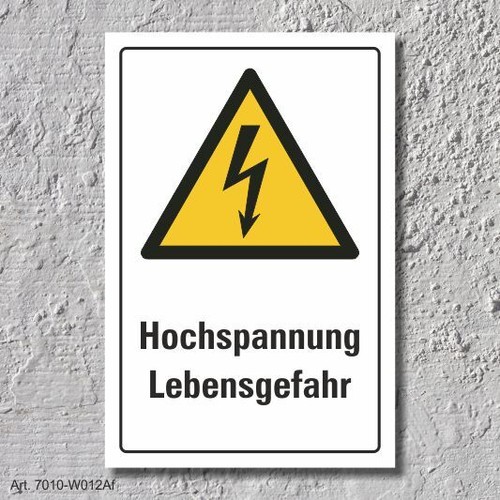 Schild hochspannung din iso - din,