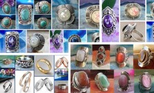 50 Ringe Vintage bunter Stein