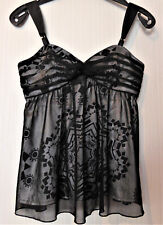 Luxus BRUNO BANANI elegante sexy Mieder Bluse Gr. XS / 34 schwarz weiß