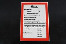 Hinweisschild Schild Alarm Nummerntafel Notruf Brandschutz 29,8cm x 21cm