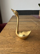 Mid Century Vintage Messing Vogel Schwan Ente Gans Gilde Handwerk