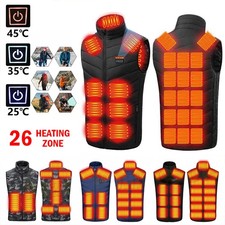 26 Zonen USB Beheizbare Heizjacke Weste Heizweste Beheizte Wärmeweste Herren