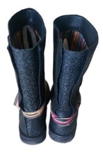 *** LAZAMANI Damen Stiefel in Schwarz Leder Gr. 38 wie NEU ***