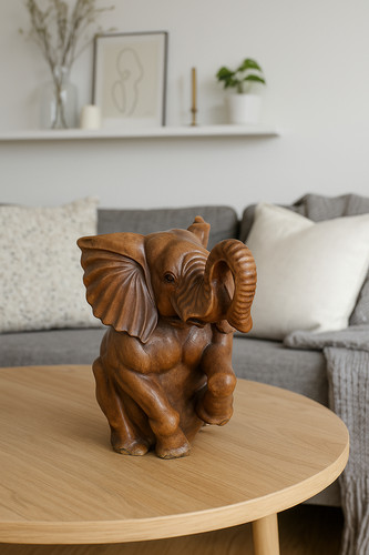 Elefant aus massivem - , teak