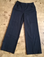 Neu Caren Pfleger schwarze Nadelstreifen Hose Gr.38 Marlene Hose Gürtelschlaufen