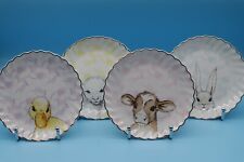 Tchibo - Dessertteller mit Glanzgolddekor - "Ostern" - 4-teilig - Neuwertig