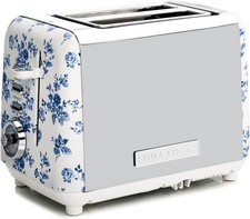 Laura Ashley China Rose Toaster 2 Scheiben VQ Edelstahl Vintage mit Aufsatz