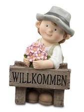 Dekofigur junge willkommen - dekofigur,