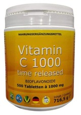 Vitamin C 1000mg + Bioflavonoide 500 Tabletten Made in Germany TIME RELEASED