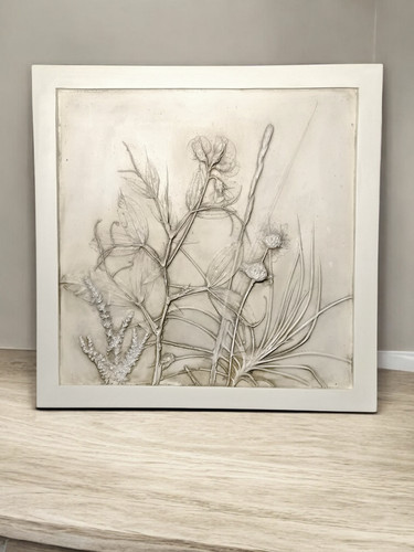 Bas relief pflanzen gips - relief,,
