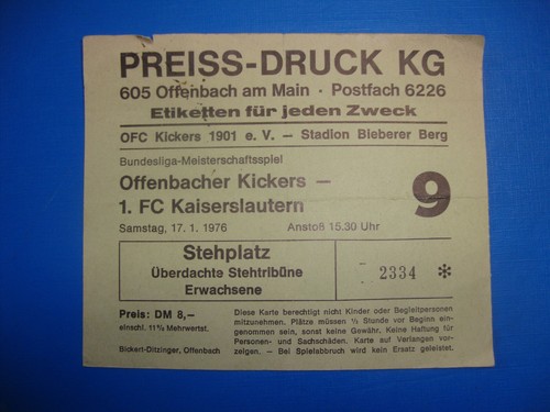 Ticket ofc kickers - 75/76,