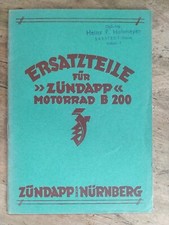 9.9 Zündapp B200 Ersatzteilliste spares parts liste Trapezgabel prewar vorkrieg