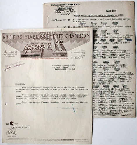Brief tarif 1946 - +,