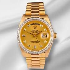 Rolex DAY-DATE Präsident 36Mm 18K Gelbgold Herren Uhr 2.0Ct Diamant Ref 18038