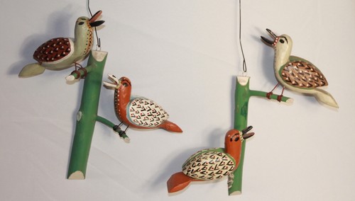 Vintage holz vögel mobile - holz,